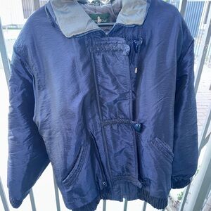 Vintage Hunt Club Metallic Blue Jacket with Cute Buttons and Braided Accents